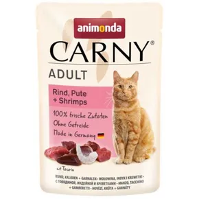 Carny Adult 85 g wołowina, indyk+mewy, saszetka dla kotów